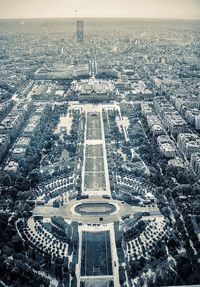 High angle view of city street