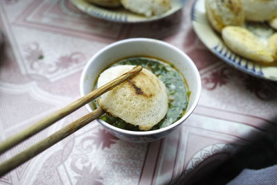 Close-up of served food