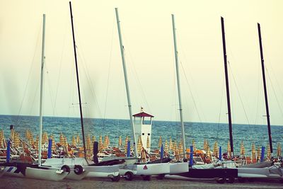 View of boats in sea