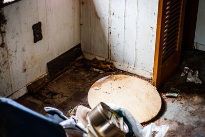 Interior of abandoned building