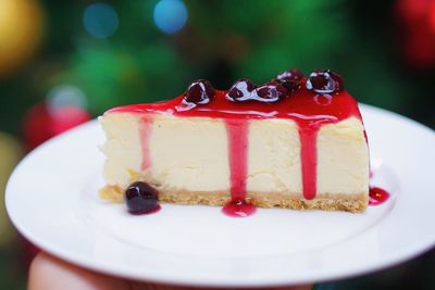 Close-up of cake in plate