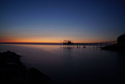 Scenic view of sea against sky at sunset