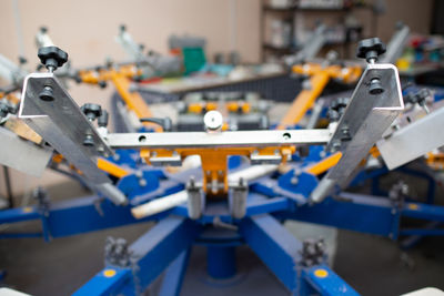 High angle view of machine part