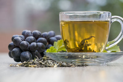 Close-up of tea on table