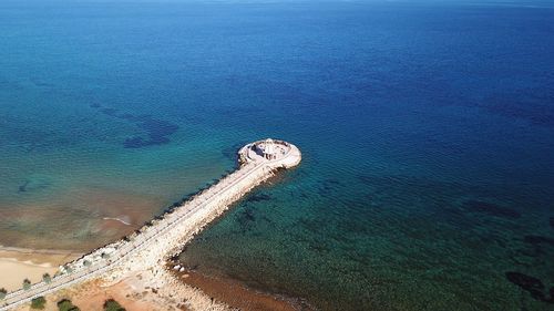 High angle view of sea shore