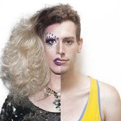 Drag queen before and after make-up