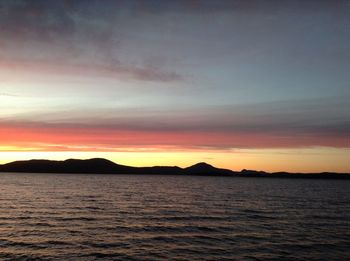 Scenic view of sea during sunset