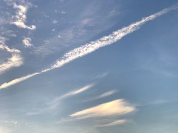 Low angle view of vapor trail in sky