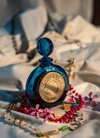 High angle view of flower on table