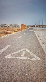 Road against clear sky