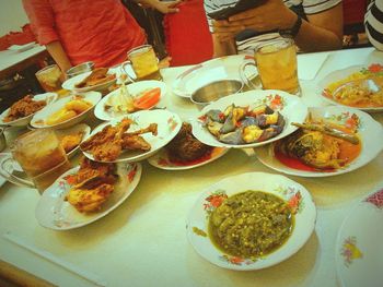 Close-up of food served in plate