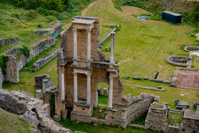 High angle view of teatro romano di volterra