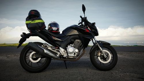 Motorbike on field