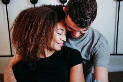 Young couple kissing