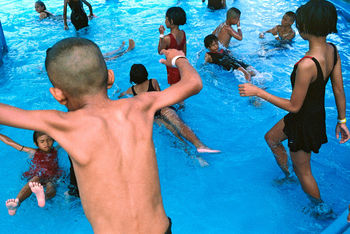 WOMAN SWIMMING POOL