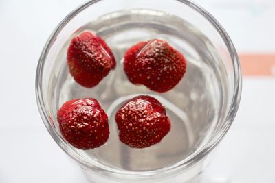 Close-up of strawberries in bowl