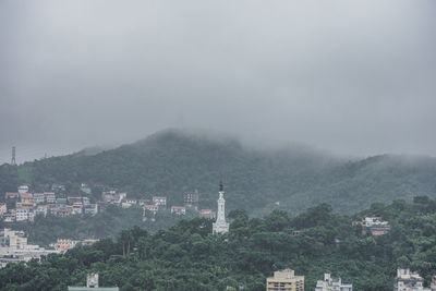 High angle view of townscape against sky