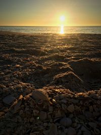 Scenic view of sea during sunset