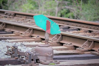 Close-up of railroad tracks