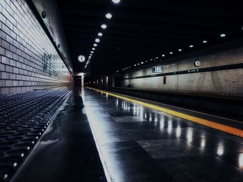 View of empty subway station