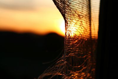 Close-up of sky at sunset