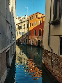 Canal amidst buildings in city