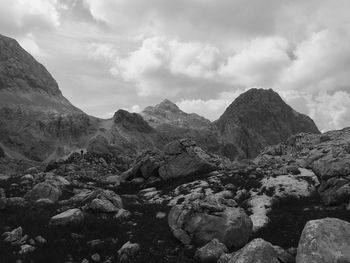 Scenic view of mountains against sky