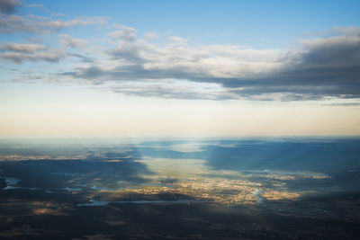 Aerial view of landscape against sky