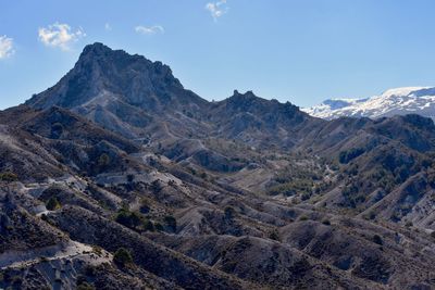 High angle shot of rocky landscape