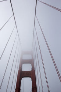 Low angle view of golden gate bridge against sky