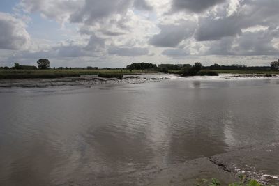 Scenic view of river against sky