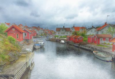 View of river with buildings in background