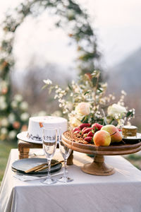 Close-up of food on table