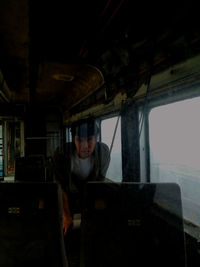 Man sitting in train
