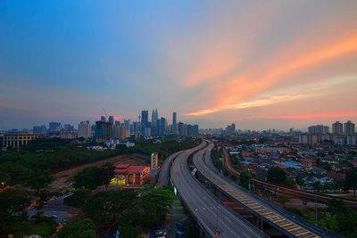 City at sunset