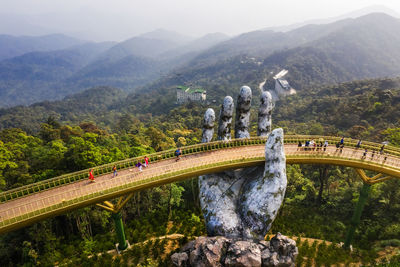 Bridge over mountain range