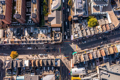 Aerial view of the camden lock market in london, united kingdom.