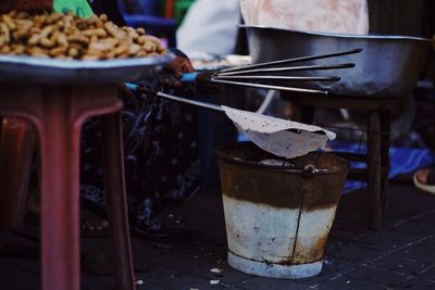 Close-up of food on table at market stall