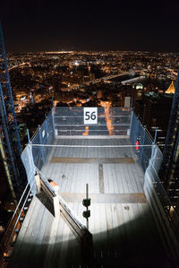 City lit up at night