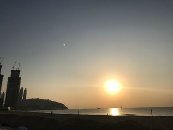 View of sea against sky during sunset