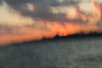 Close-up of grass against sky during sunset