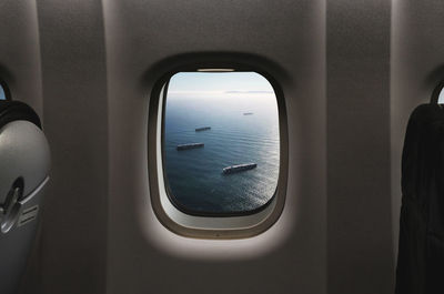 Sea seen through airplane window