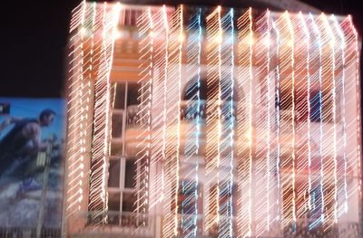 View of illuminated building