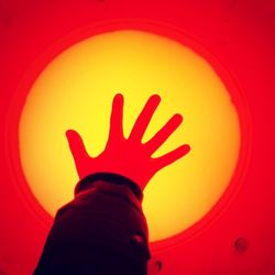 Close-up of human hand on white background