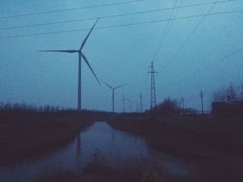 Power lines on landscape