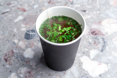 Close-up of soup in bowl