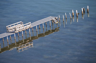 Lifeguard hut in sea