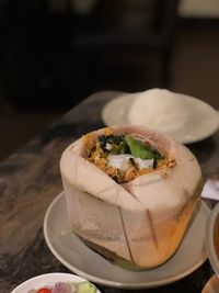 Close-up of ice cream in plate