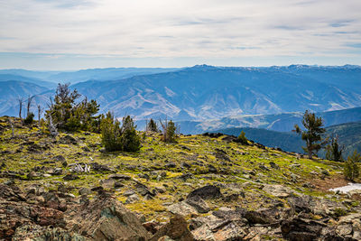 Scenic view of mountains against sky