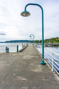 A walkway on a pier at gene coulon park in renton, washington.